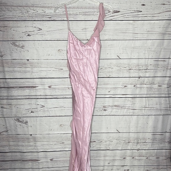 NWT Topshop Asymmetrical Frill Maxi Slip Dress Dress Sz 10! - Picture 6 of 15